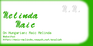 melinda maic business card